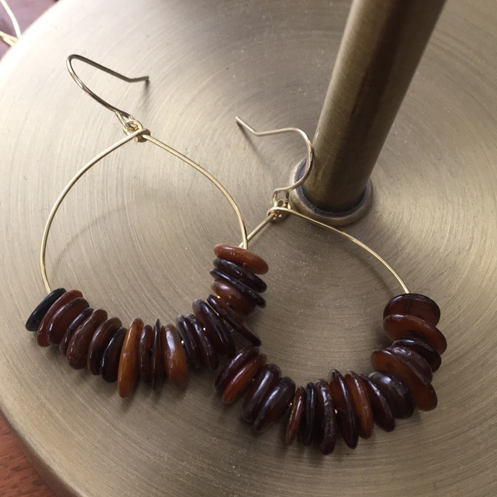 🤎 HANDMADE brown earrings! 🤎